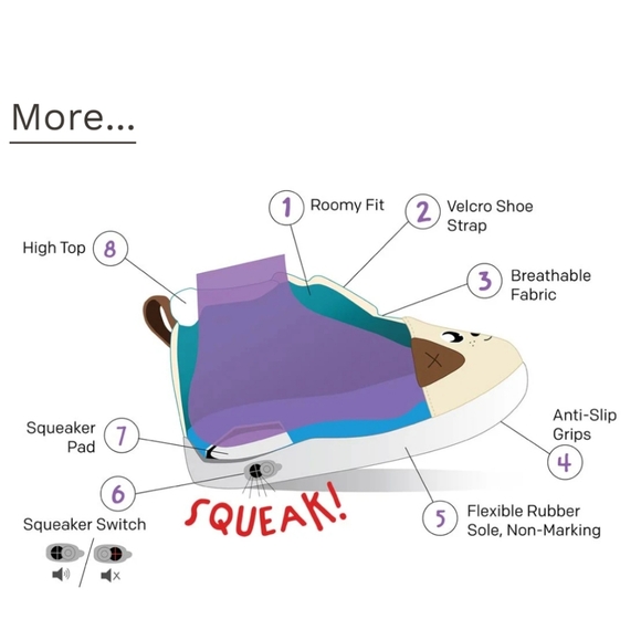 Ikiki Unicorn Squeaky Shoes toddler size 4 - Picture 10 of 10